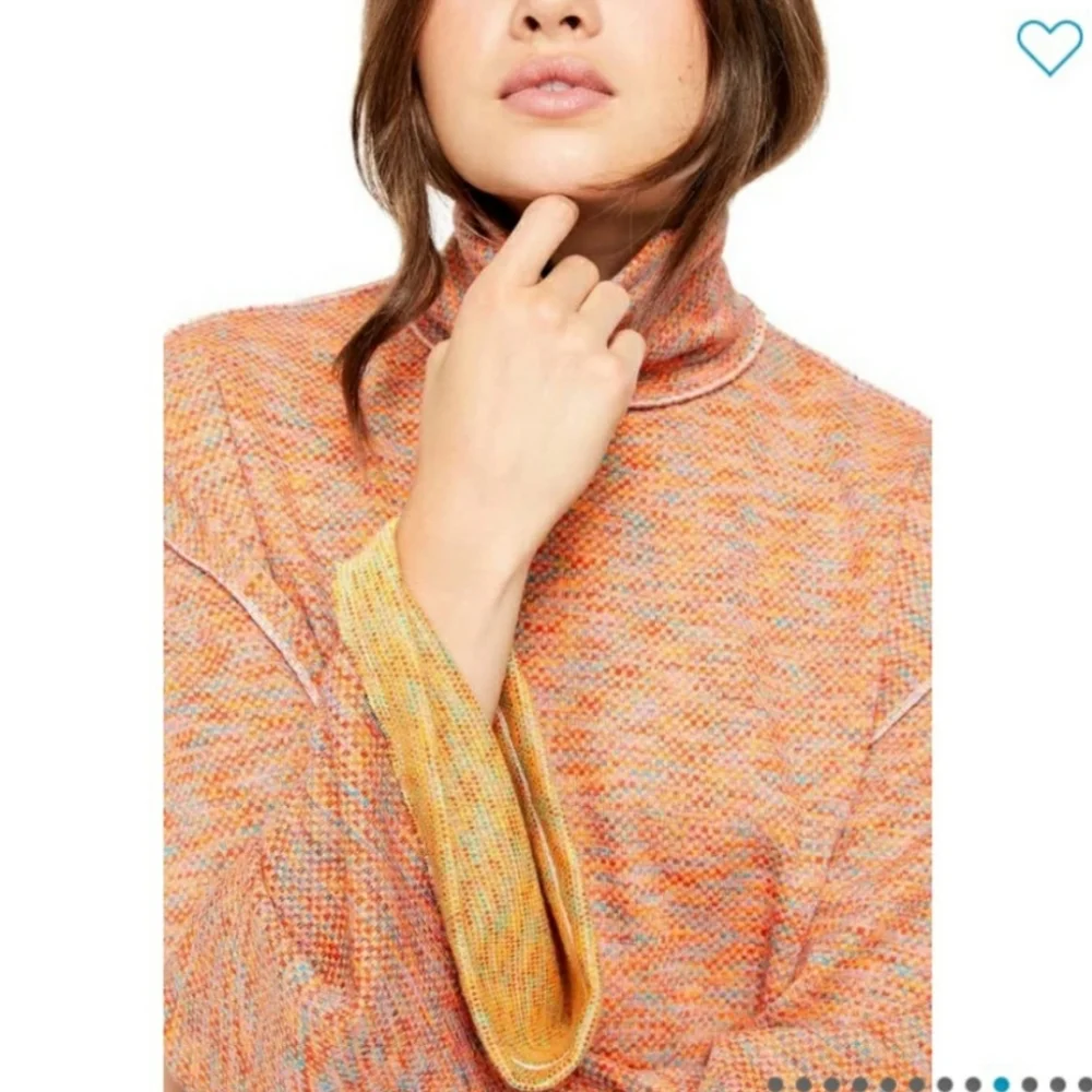 FREE PEOPLE Sunny Days Turtleneck Lightweight Knit Pullover Size XS NWT